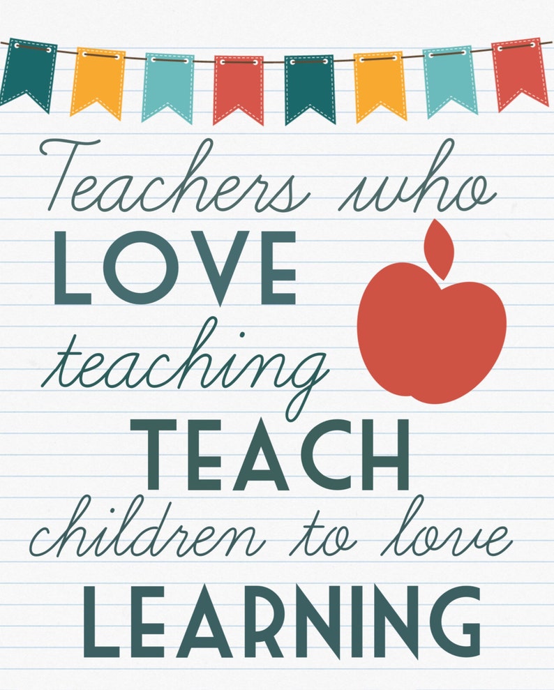 teacher gift custom teacher print quotes for teachers etsy