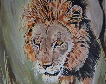 Untamed Majesty | Original Lion Painting | One of a Kind Wildlife Art