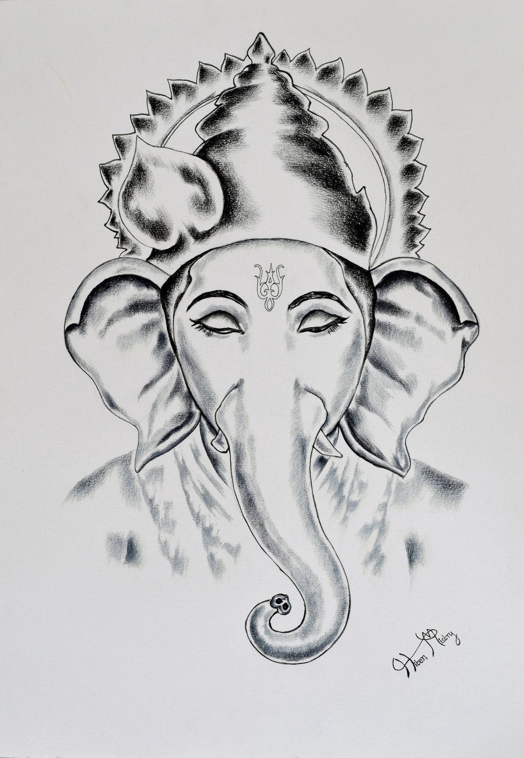 Buy Original Ganesh Drawing Online in India - Etsy