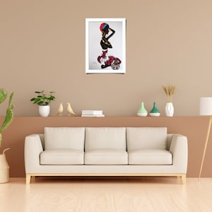 Original African Woman Painting | Afrocentric Home Decor | Tribal Art on Paper | Black Culture Wall Art | Unique Ethnic Artwork