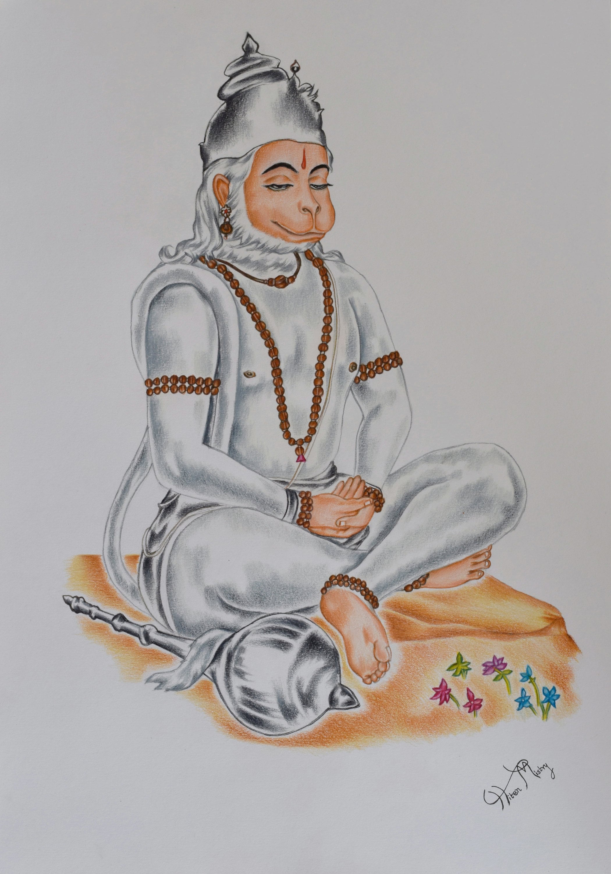 Lord Hanuman Sketch - Hanuman drawing - Pencil sketch of Hanuman - YouTube