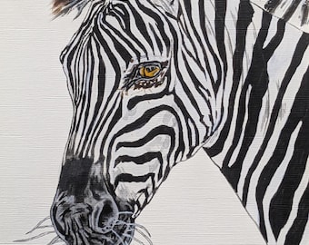 Quiet Presence | Original Zebra Painting | One of a Kind Wildlife Art