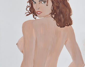 Eleganza silenziosa / Dipinto figurativo originale in acrilico / Opera d'arte contemporanea unica nel suo genere