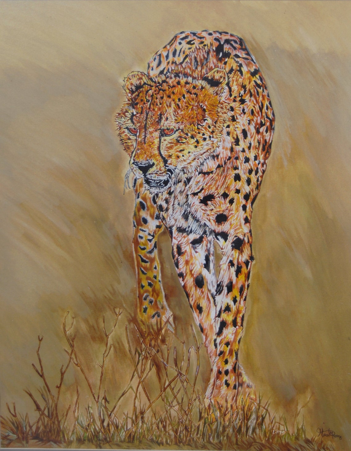Original Cheetah Acrylic Painting Original Cheetah Acrylic Painting