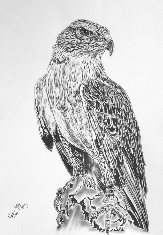 雄大な自由｜オリジナル鷲の絵｜唯一無二の野生動物アート - Etsy 日本