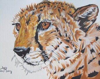 Stille precisie | Origineel cheeta-schilderij | Unieke natuurkunst
