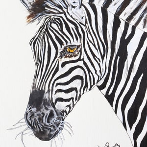 Original Zebra Acrylic Painting | Wildlife Animal Art | Black and White Wall Decor