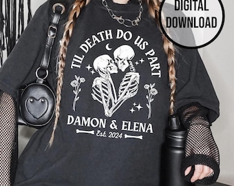 Till Death Skeleton Bride or Die Custom Bachelorette Png Til Death Bachelorette Personalized Gothic Bride Skull Bridesmaid Bach Favor TVD