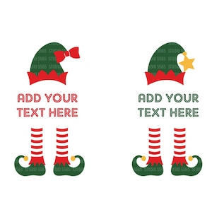 Elf Bundle Svg Ladda ner, Flicka Elf Pojke Elf Svg, Din Text Här Elf, Jag är Den Glada Elf Svg, Matchande Familj Jul Svg, Elf Fötter Png