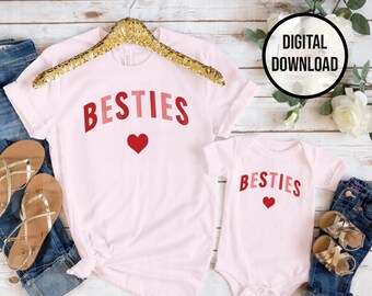 Besties Valentines Day SVG, Mothers Day Png, Mama Mini Mothers Day Svg, Best Friends Svg Png Eps, Valentines Svg, Besties Mama Mini Svg