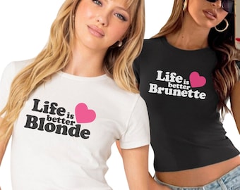 y2k Blonde tee Retro Blonde tee y2k Blonde t shirt Matching Best Friends gifts Blonde Brunette Matching Tees