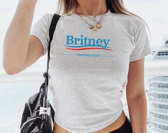 Y2K Trendy Britney baby tee y2k retro Britney para presidente baby tee Britney para presidente camiseta regalo para ella su camiseta Britney B