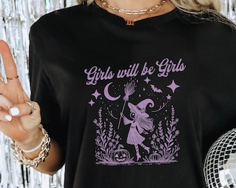 Mädchen werden Mädchen-T-Shirt Hexe Halloween sein Mädchen werden Mädchen-Hexe-T-Shirt sein