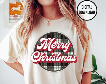 Merry Christmas Sublimation Download, Christmas Sublimation, Merry Christmas Png, Holiday Sublimation, Christmas Plaid Png