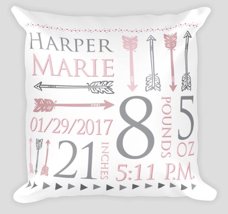 Personalized Birth Stats Pillow Birth Stats Newborn Baby Etsy