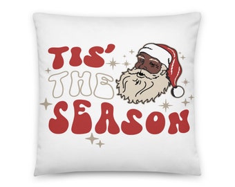 Black Santa Christmas Decor, Vintage Santa Decorations, African American Santa, Christmas Pillow, Black Santa, Tis the Season Decor, Santa