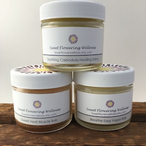 Alle natürlichen Muskelrieben, Calendula Salve und Vapor Rub | Ganzheitliche Gesundheit & Wellness | Für Hautirritationen, Stauungen und Schmerzen