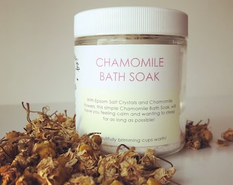 Natural Chamomile Bath Soak | Bath Salts with Magnesium to relax sore muscles | Chamomile to calm nerves | Stocking stuffer