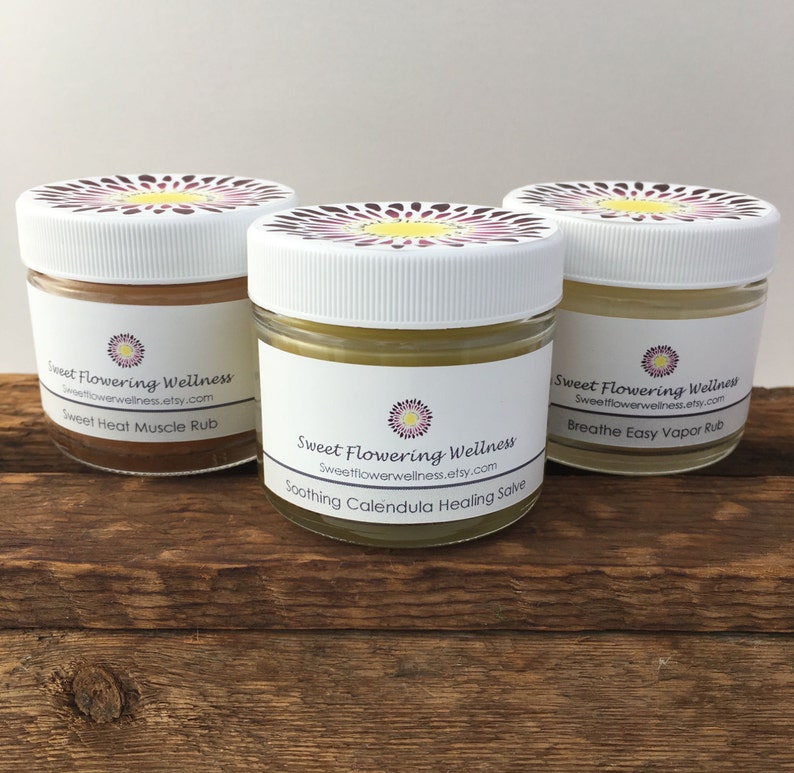 All Natural Muscle Rub, Calendula Salve and Vapor Rub Holistic Health & Wellness For skin irritations, congestion and aches and pains image 2
