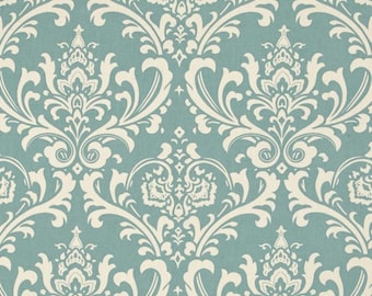 Decorator Fabric By The Yard - Ozbourne Village Blue Damask by Premier Prints