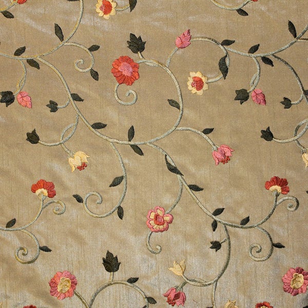 Floral Silk Fabric Etsy