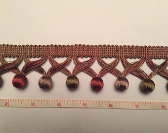 Ball Trim - Cranberry, Taupe, Green