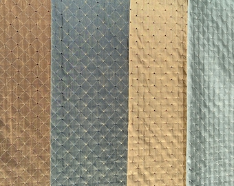 Regis Fabric by RM CoCo - Havana, Marine Sepia, and Spa - Sold by the Yard