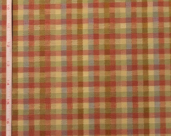 Decorator Fabric By The Yard - Woven Plaid Check - Pink/Yellow/Blue/Green