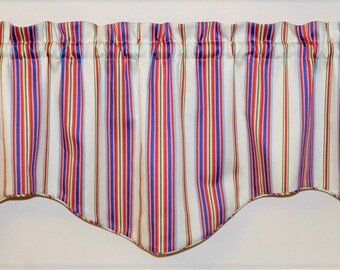 Shaped Valance - Primary Stripe
