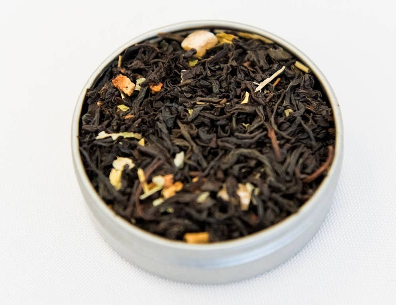 Tea Stocking Stuffer Secret Santa Christmas Blend Tea Tin White Elephant Gift Tea Sample image 4