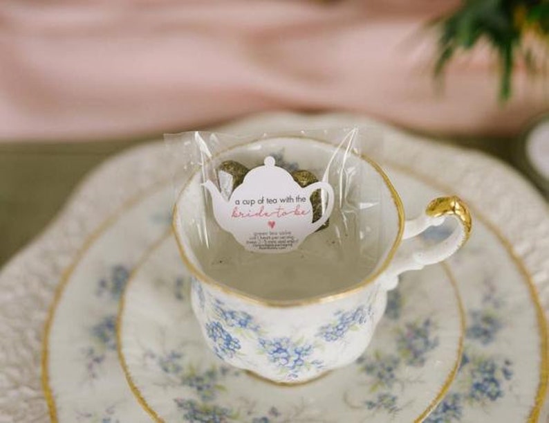 Tea Bridal Shower Favour Tea Wedding Shower Favor Cup of Tea with the Bride-to-Be Afternoon Tea High Tea Guest Gift Zero Waste image 1