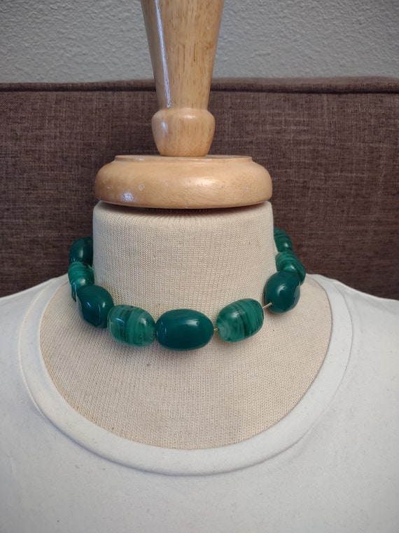 Stunning Seafoam Green Blown Glass Bead Necklace