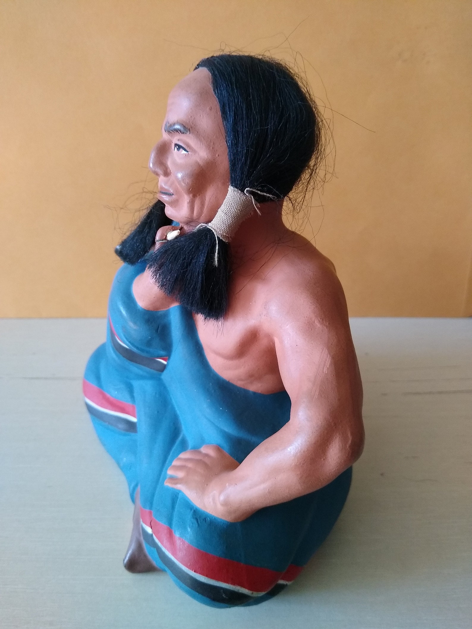 Native American Seated Ceramic Figurine Vintage Circa 1940s Etsy