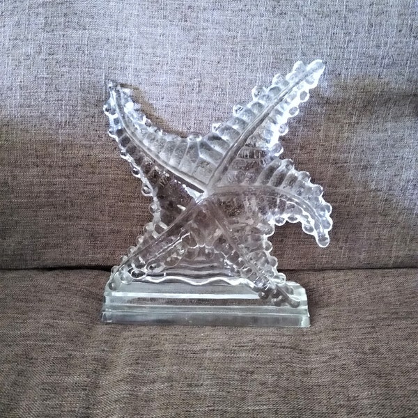 Paden City Clear Glass Starfish Bookend