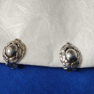 Georg Jensen Sterling Silver Ear Clips with Silverstone - Heritage 1997