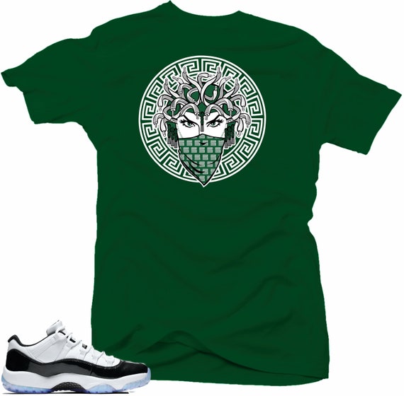Jordan 11 zapatillas Emerald bajas-Medusa 11 Camiseta verde | Etsy México