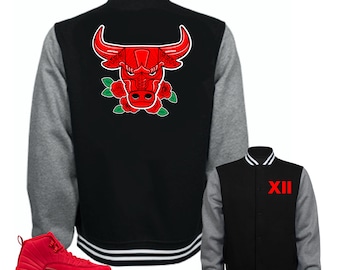 Jacket to Match Jordan 12 Bulls- Bull 12 Black