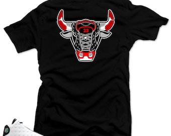 Shirt to Match Jordan 13 He Got Game Sneakers.Bull 13 Black Tee