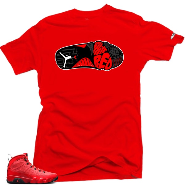 Jordan 9 Chile Red Shoes -Chile Red Sole Sneaker Match Shirts