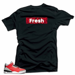 Jordan Retro 3 &quot;Red Cemen&quot; All Star 2020 Match Tees - Fresh Black