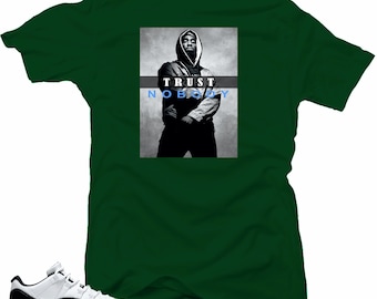 Jordan 11 low Emerald sneakers-No Trust 11 Green tee