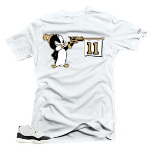 Shirt To Match Jordan 11 Gratiutude DMP-The Penguin Gold Sneaker Tees