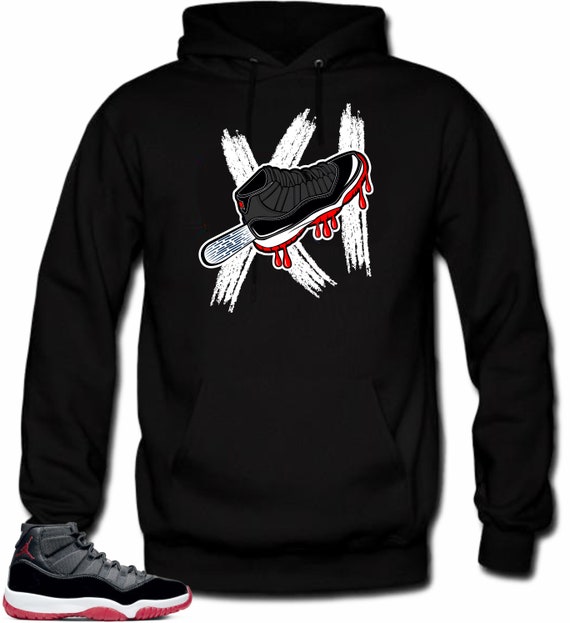 Jordan 11 Bred Shirts Match Breds 23 Black Hoodie Etsy