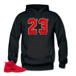 Hoodie to Match Jordan 12 Bulls- 23 Black