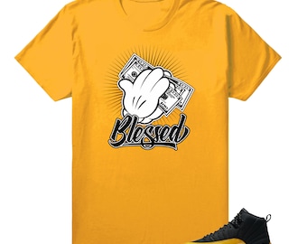 Jordan Retro 12 University Gold Match Tees-Blessed Sneaker Tees