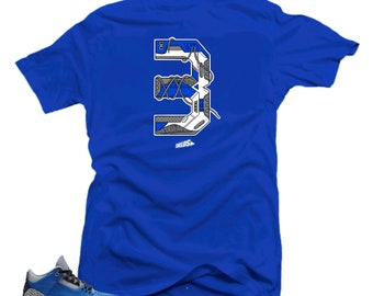 Jordan Retro 3 Varsity Royal Blue Cement Sneaker Camisetas- Snelos 3