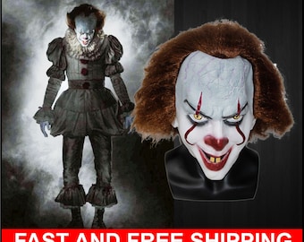 Stephen King's It Mask Scary Joker Mask Pennywise It Clown Mask Us.S vendedor