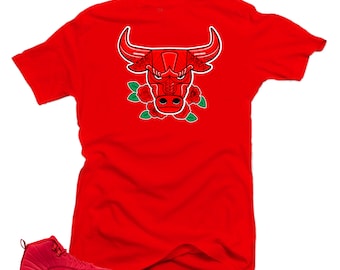 Shirt to Match Jordan 12 Bulls- Bull 12 Red Tee