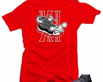 Jordan 11 Bred Camisas Match- Bull 11 Camiseta Roja