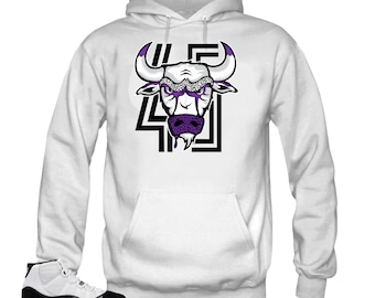 Jordan 11 Concord Hoodie -Bull 45 White